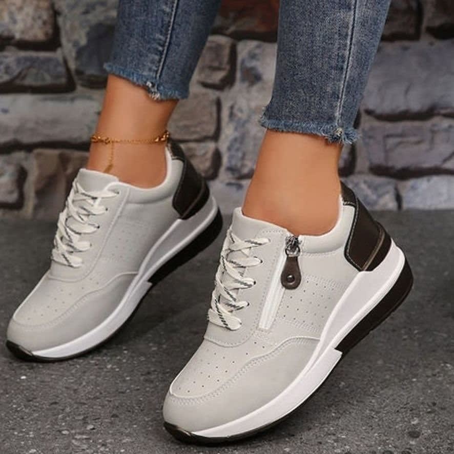 Leslie Cushioned Side Zip Orthopedic Sneakers_8