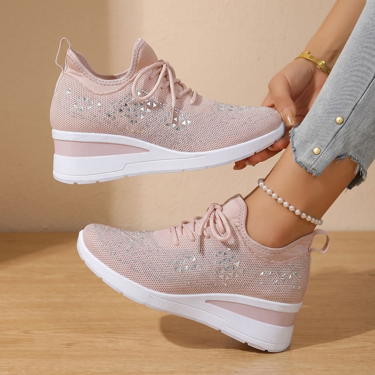 Jasmine Arch Support Rhinestone Orthopedic Sneakers_20
