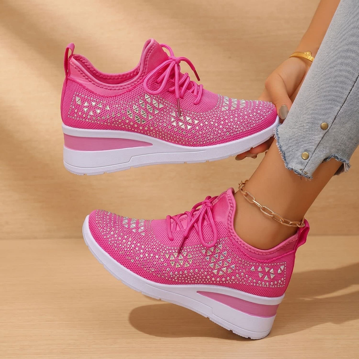 Jasmine Arch Support Rhinestone Orthopedic Sneakers_22