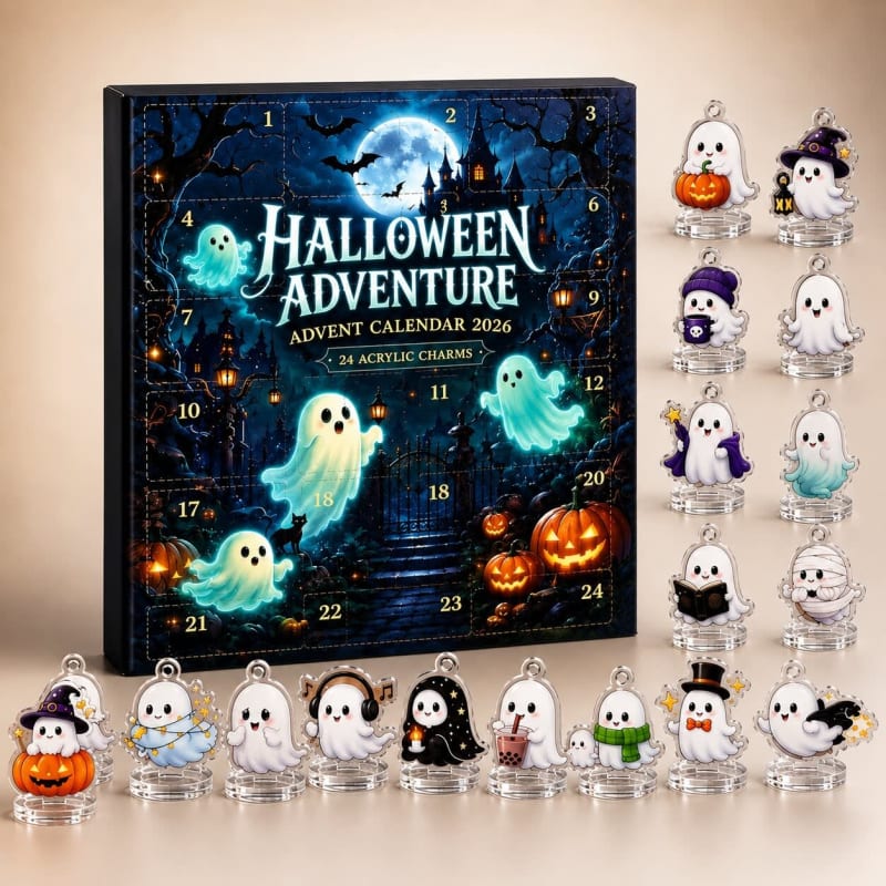Halloween Advent Calendar 2026 with 24 Ghost Charms Holiday Countdown Gift for Halloween Lovers_1