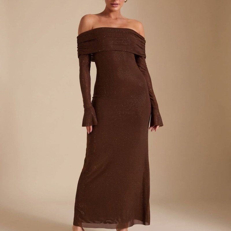 Audrey Off Shoulder Sequin Maxi Dress_1