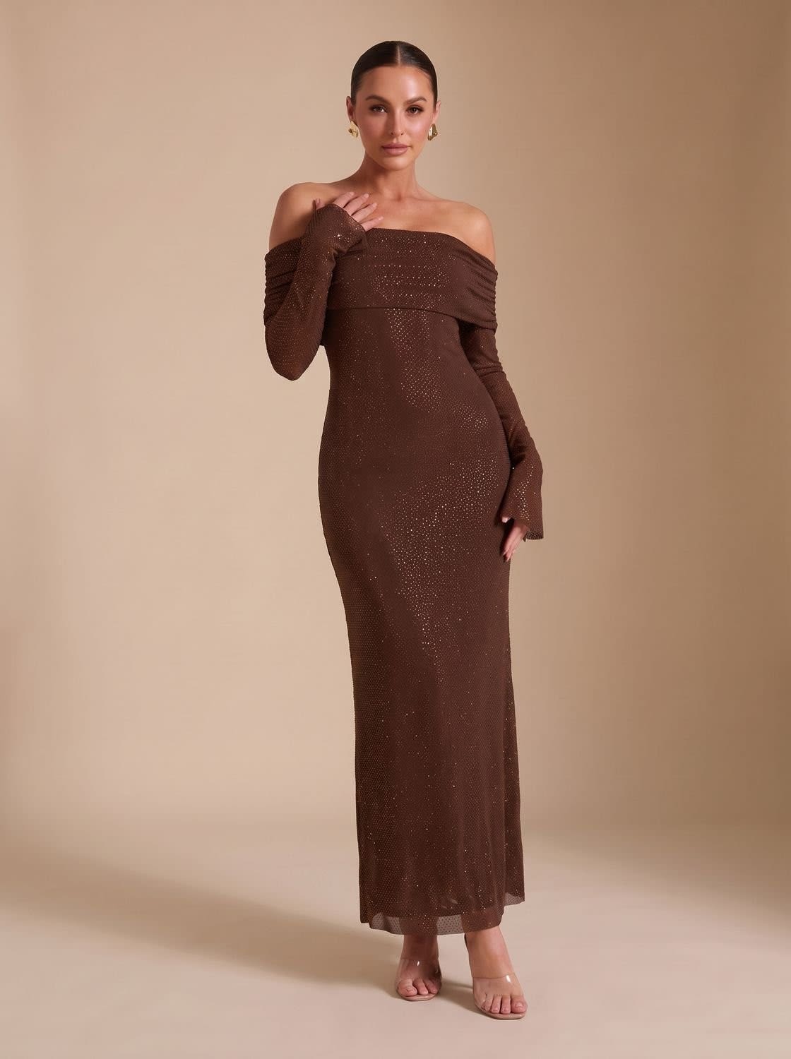 Audrey Off Shoulder Sequin Maxi Dress_2