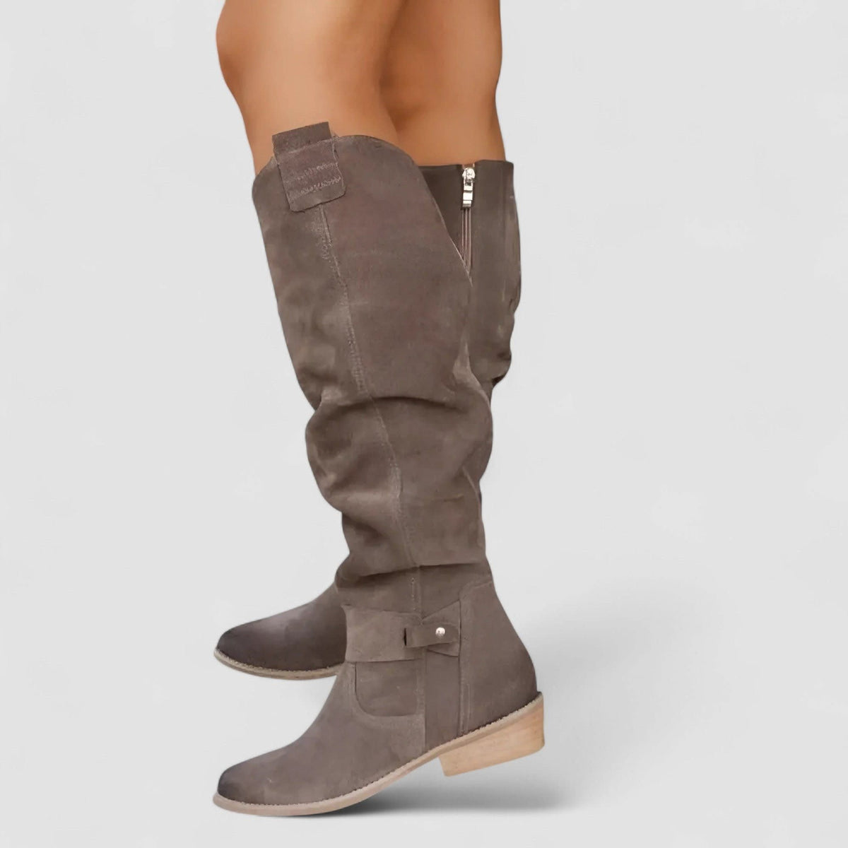 Leah Orthopedic Suede Western Boots_7