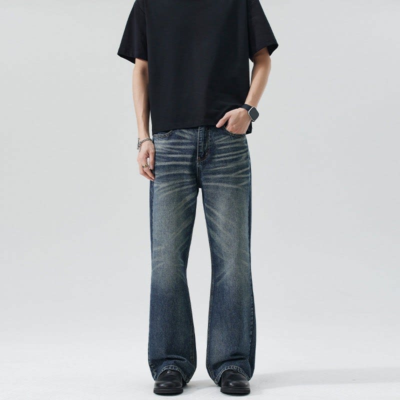 Nathaniel Vintage Wash Wide Flared Jeans_1