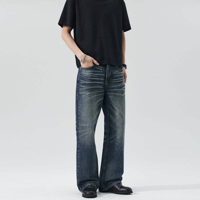 Nathaniel Vintage Wash Wide Flared Jeans_2