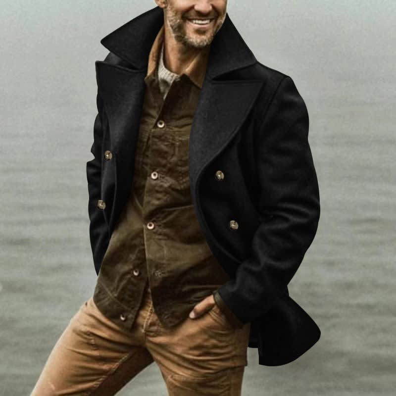 Henry Wide Lapel Double-Breasted Pea Coat_6