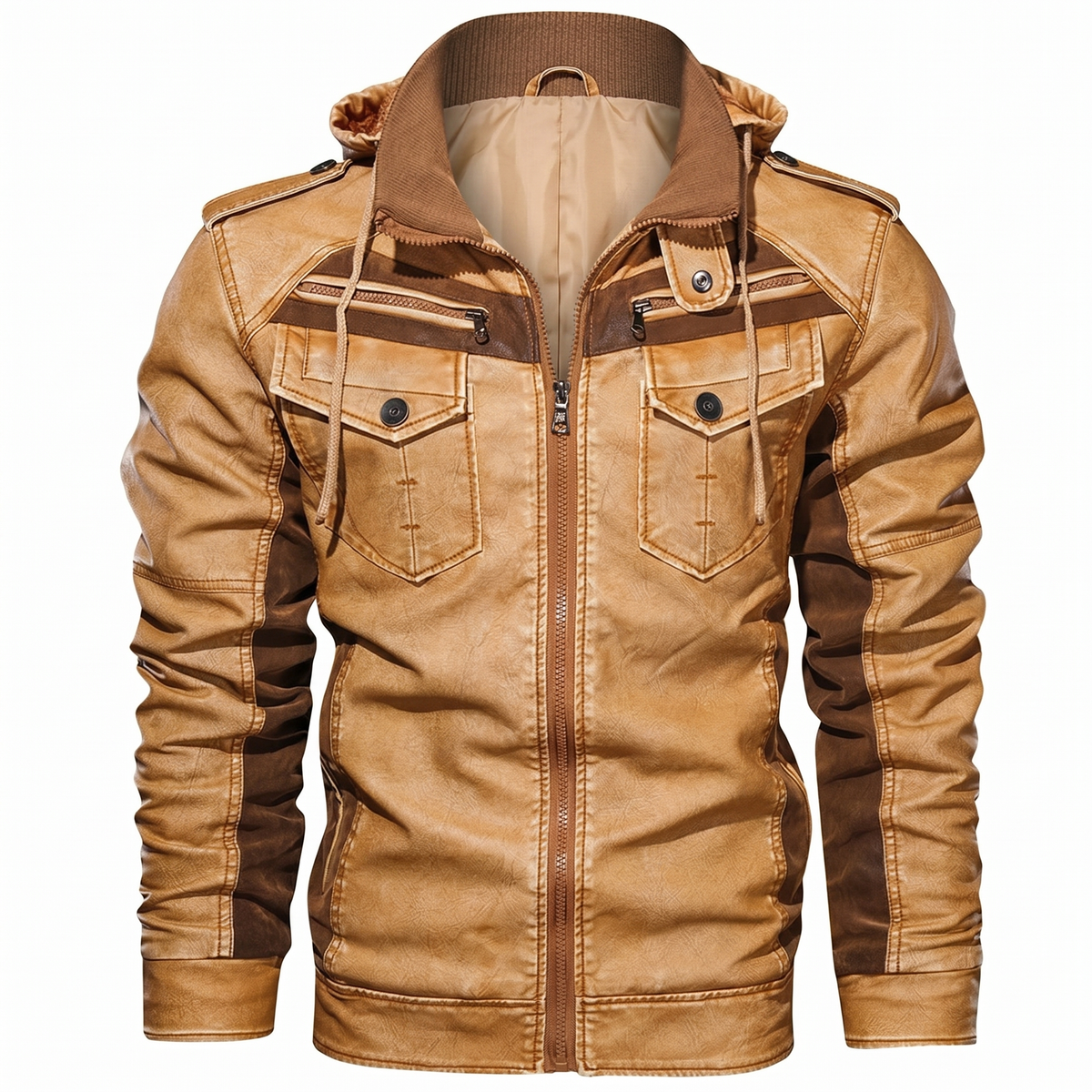 Men's Titan Hooded Leather Jacket