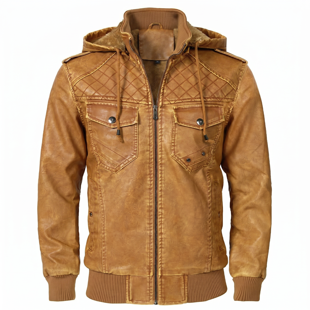 Men's Luxury Hooded Leather Jacket