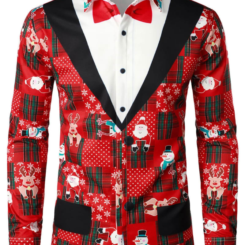 Wyatt Tuxedo Print Ugly Christmas Shirt_1