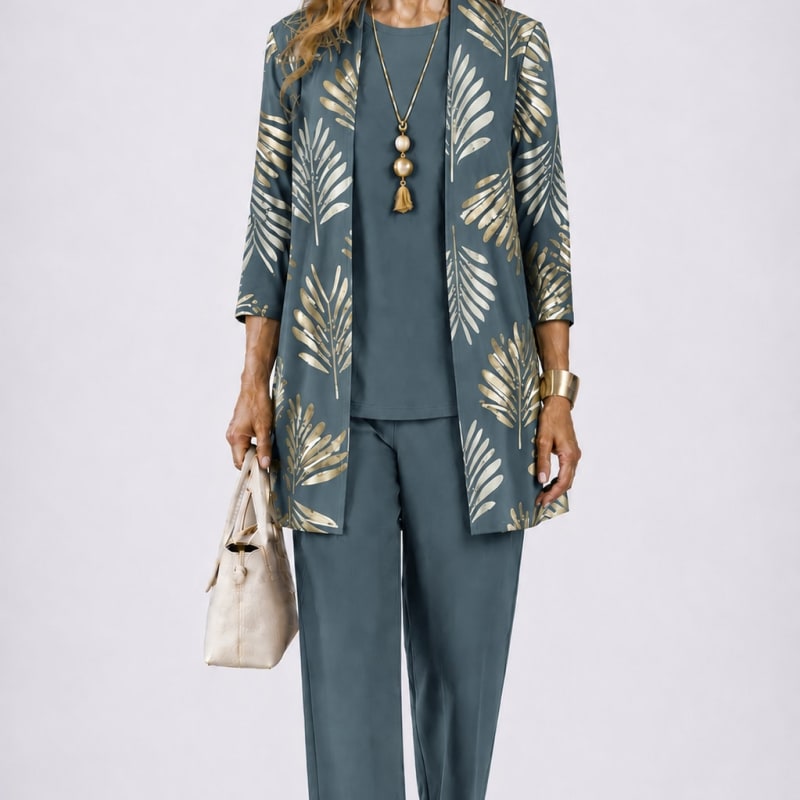 Emilia Printed Three Piece Pant Suit_1