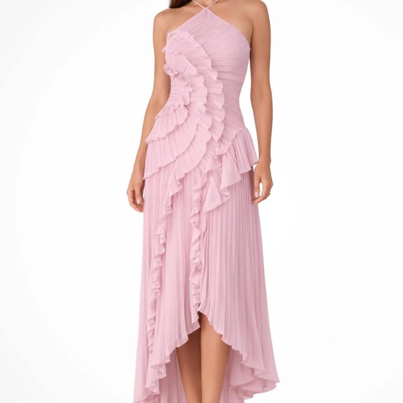 Lorelei Flowy Halter Neck Wedding Guest Maxi Dress_1