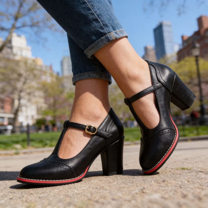 Cassidy T-Bar Block Heel Mary Jane Shoes_1