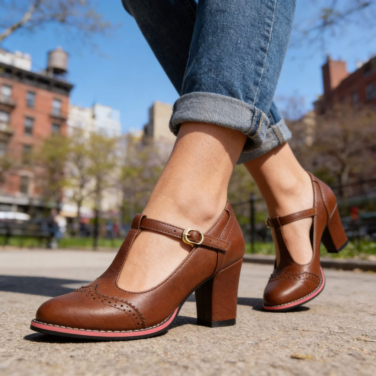 Cassidy T-Bar Block Heel Mary Jane Shoes_2