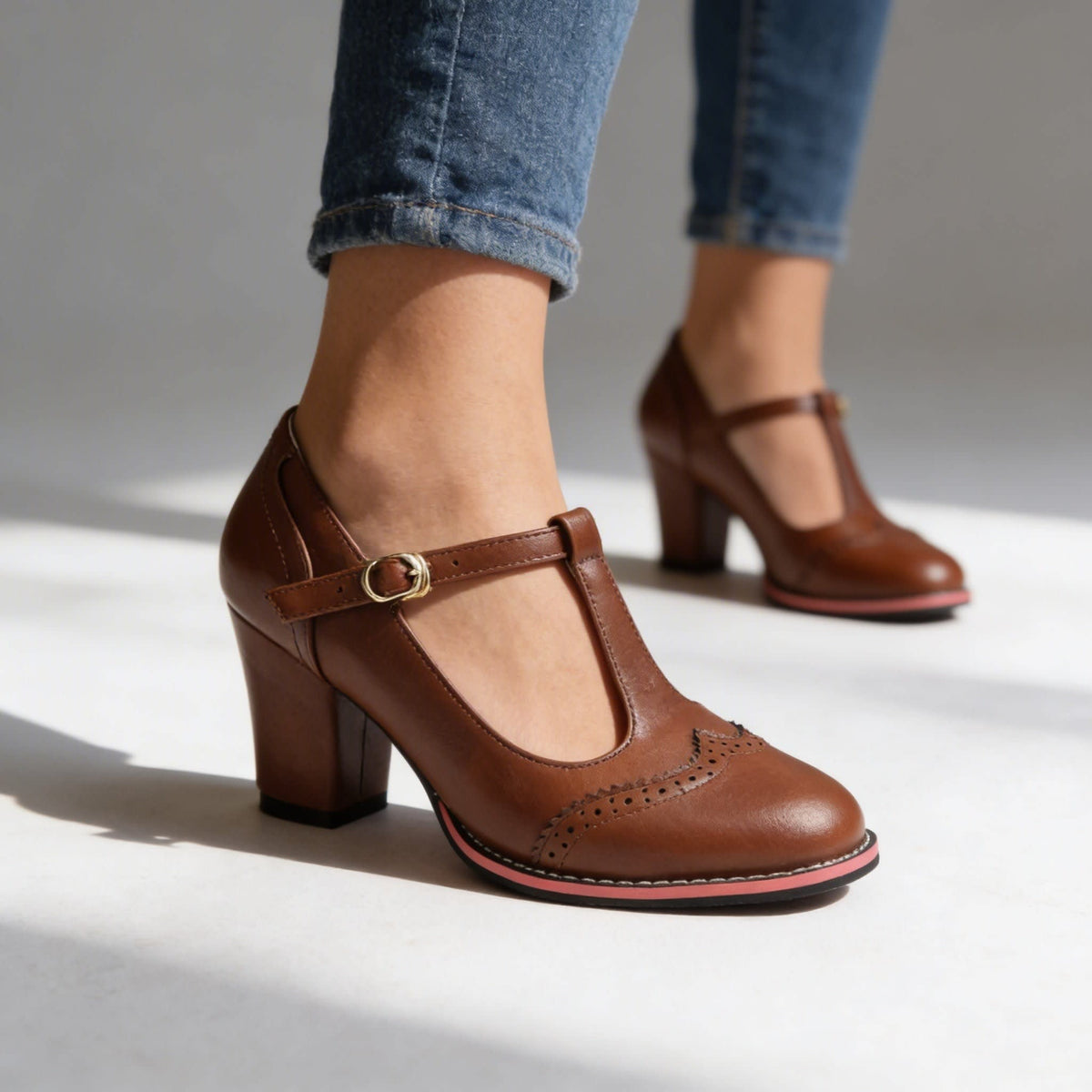 Cassidy T-Bar Block Heel Mary Jane Shoes_4
