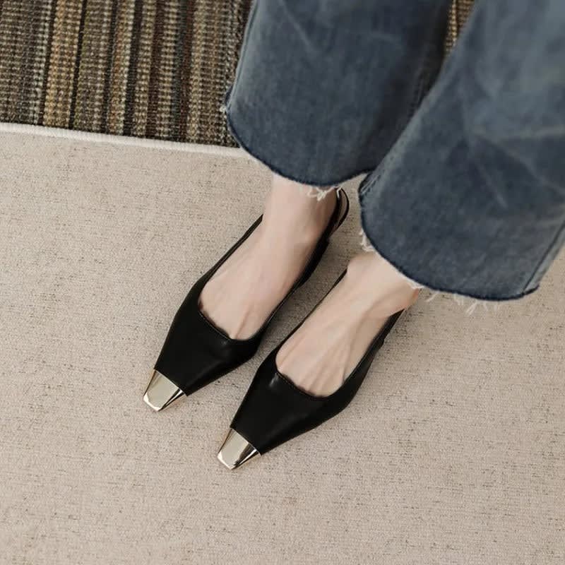 Evangeline Metal Toe Cap Slingback Block Heels_3