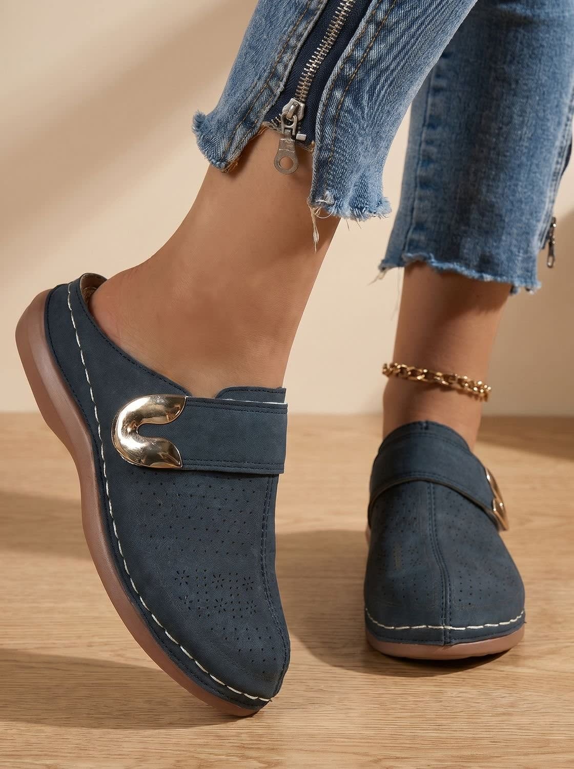 Heidi Cushioned Rocker Sole Orthopedic Clogs_5