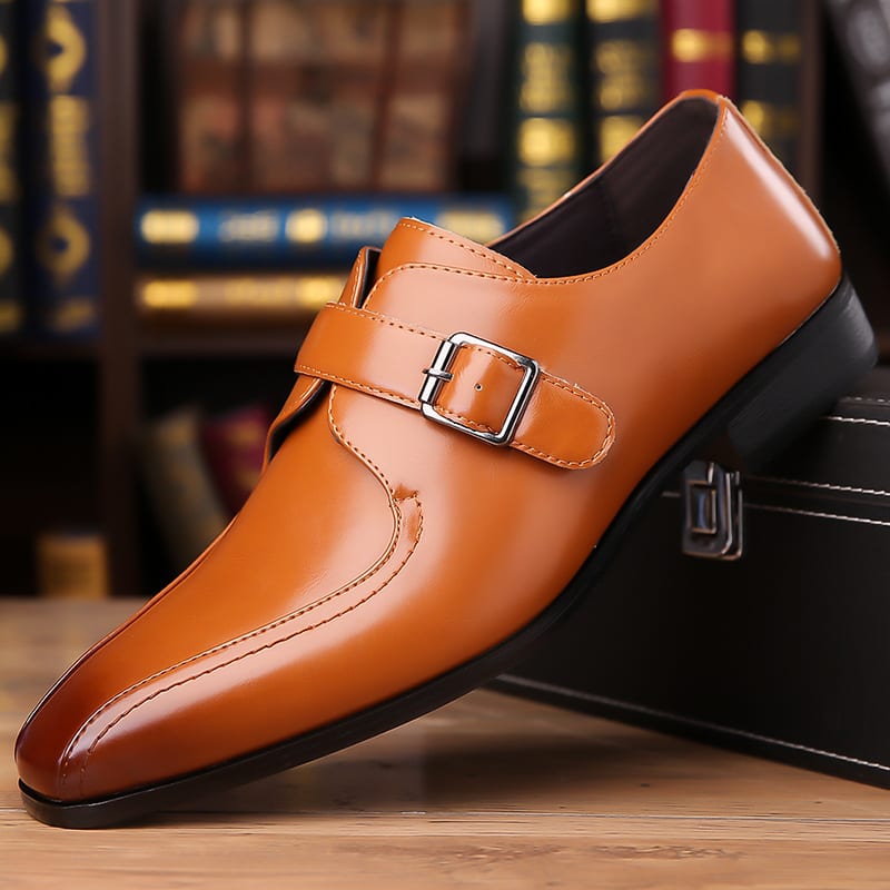 Cecil High Shine Leather Single Monk Strap Dress Shoes_5