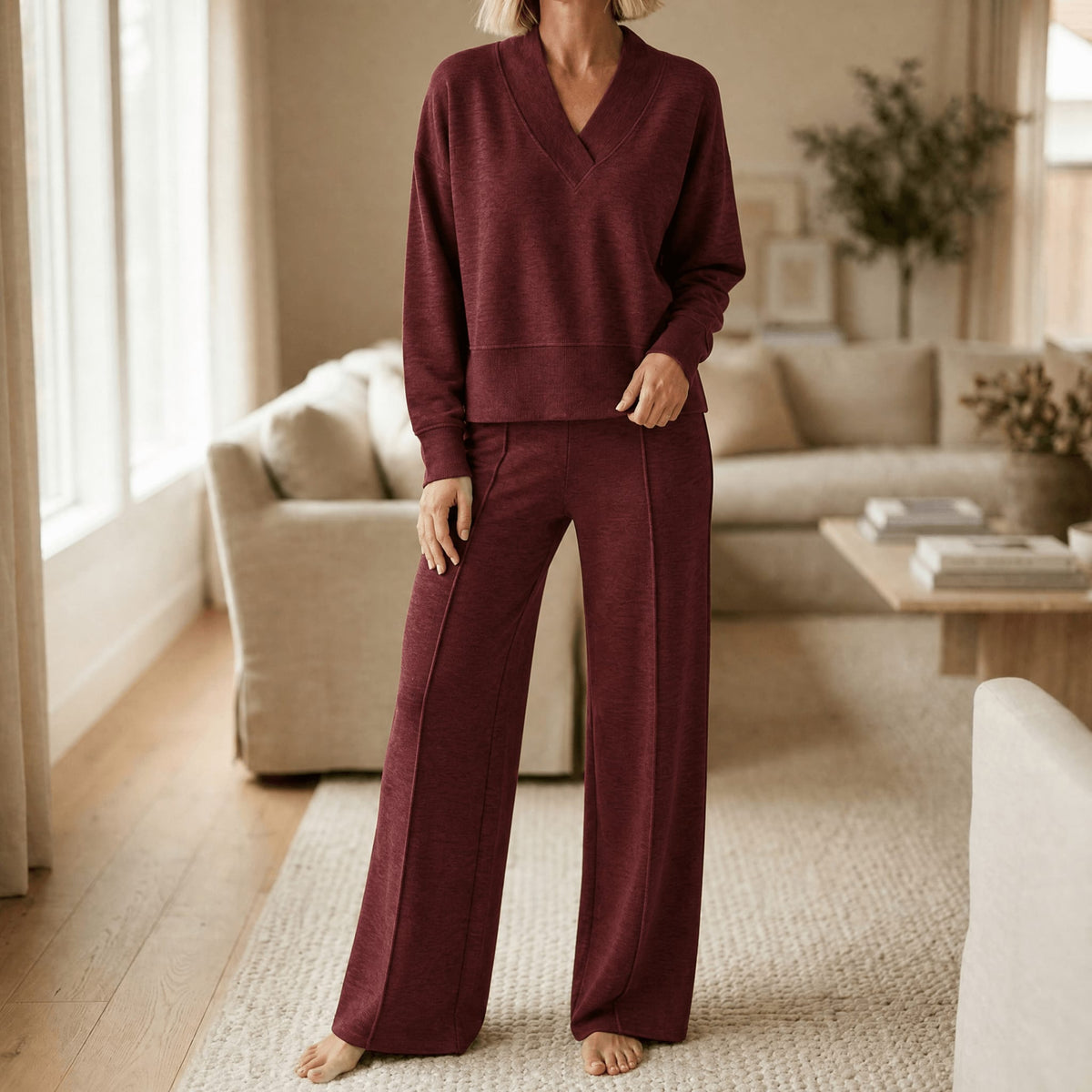 Lucinda V-Neck Knit Sweater and Wide Leg Pants Two Piece Set_11