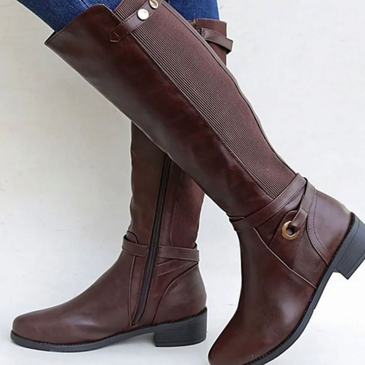 Lily Orthopedic Faux Leather Riding Boots_2
