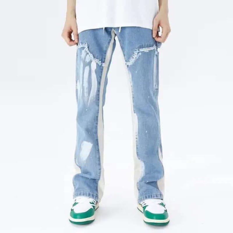 Julian Baggy Distressed Flared Jeans_1