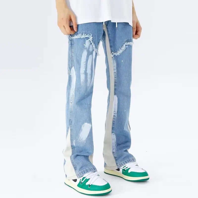 Julian Baggy Distressed Flared Jeans_2