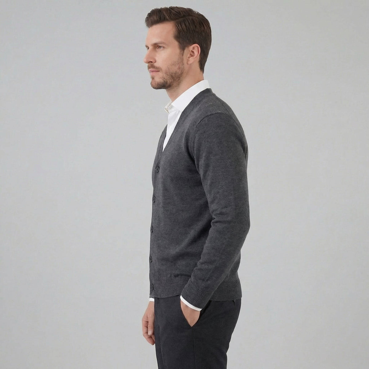 Logan Button Front V-Neck Cardigan_16