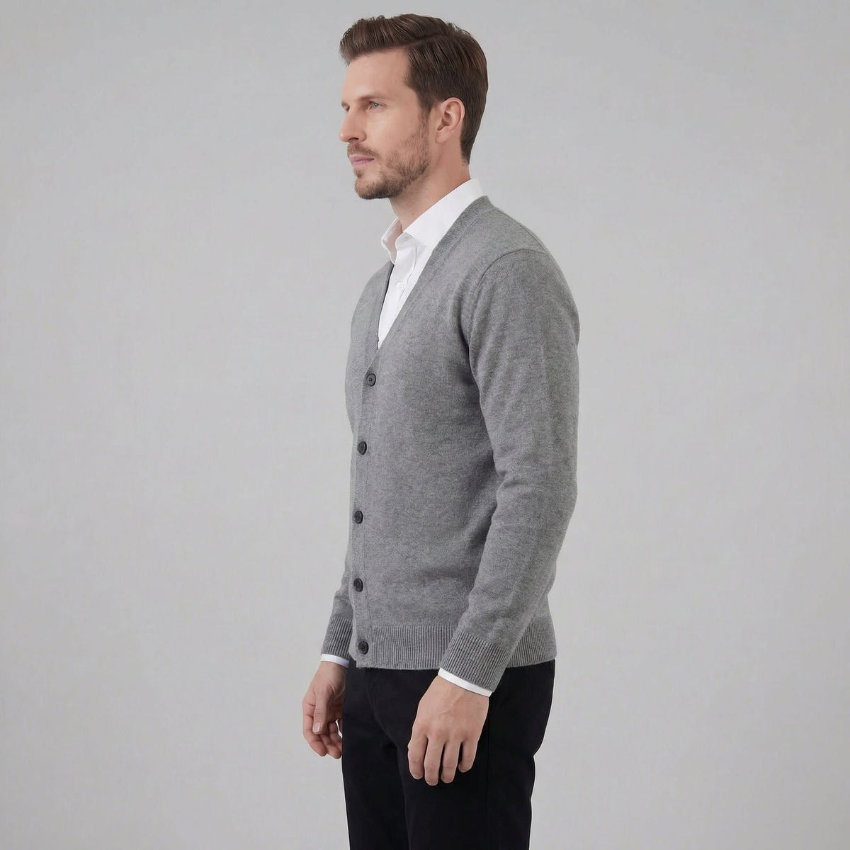 Logan Button Front V-Neck Cardigan_2