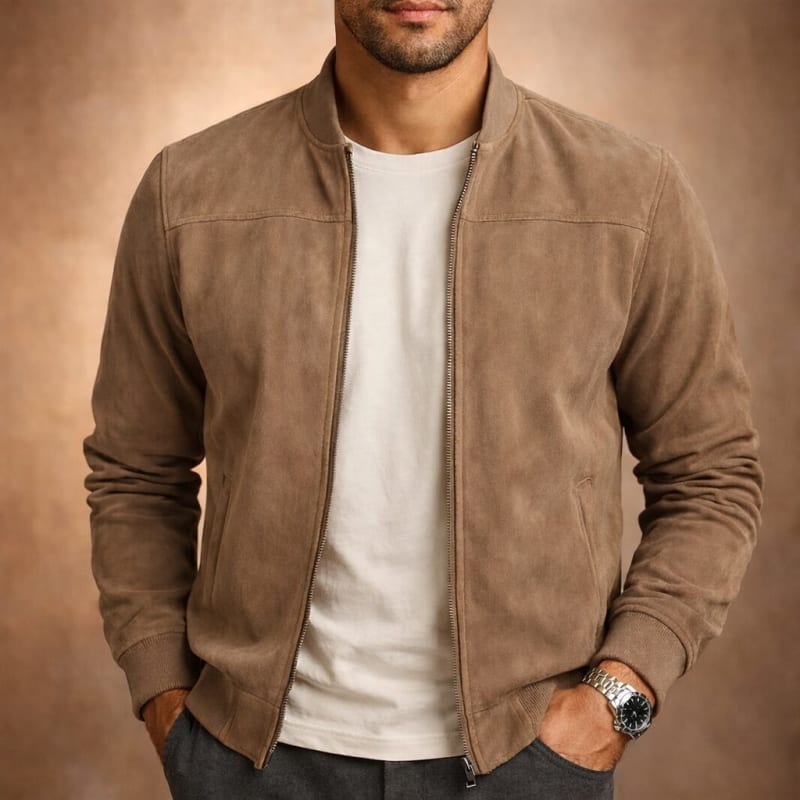 Stellan Faux Suede Bomber Jacket_1