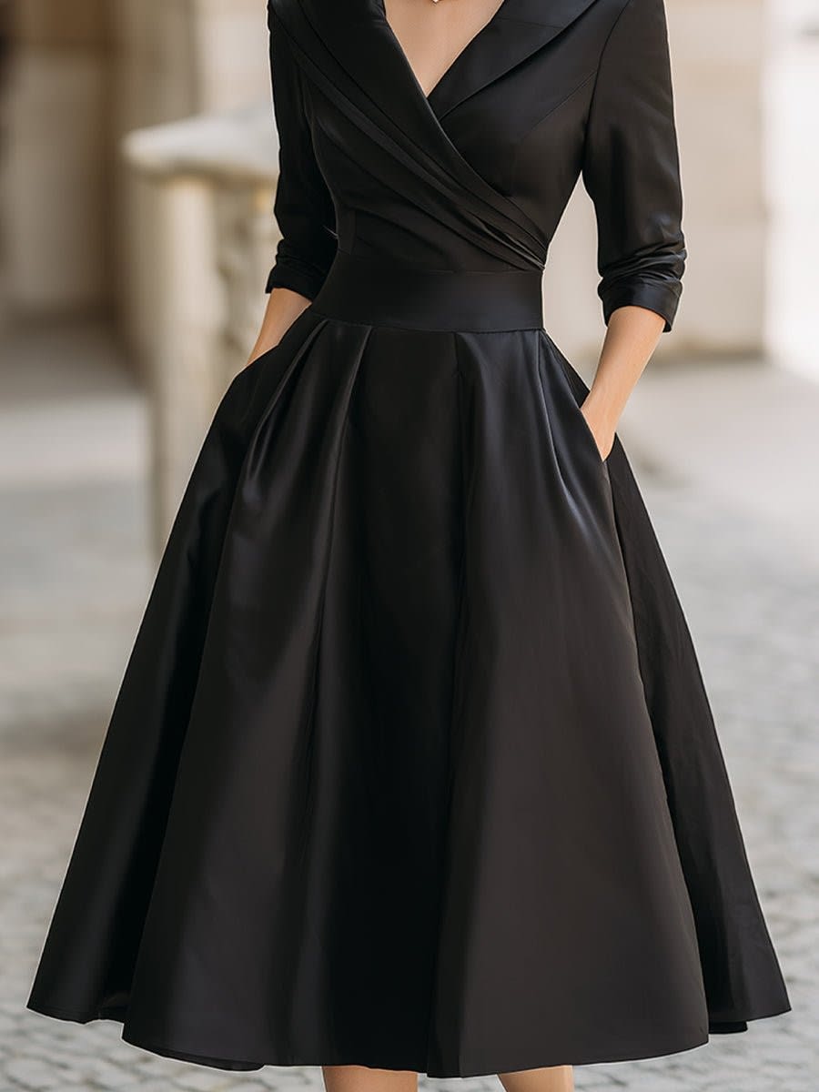 Farrah Vintage Wrap Midi Cocktail Dress_3