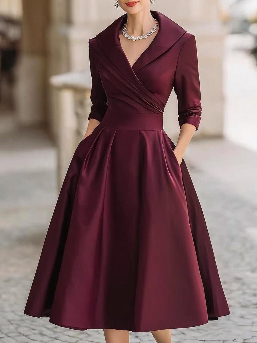 Farrah Vintage Wrap Midi Cocktail Dress_6