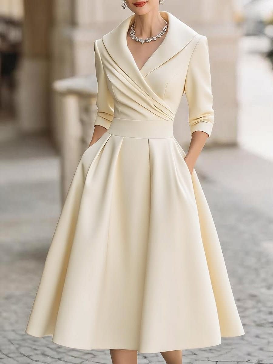 Farrah Vintage Wrap Midi Cocktail Dress_7