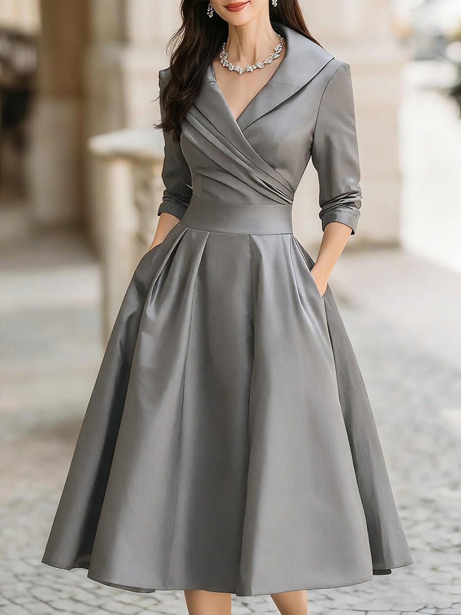 Farrah Vintage Wrap Midi Cocktail Dress_9