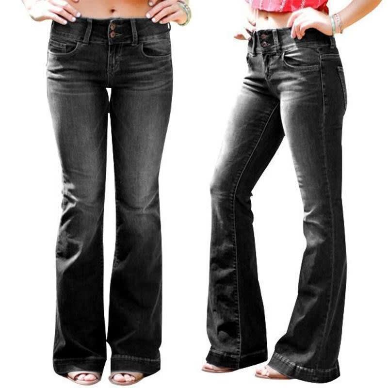Flora Mid Rise Stretch Flared Jeans_2