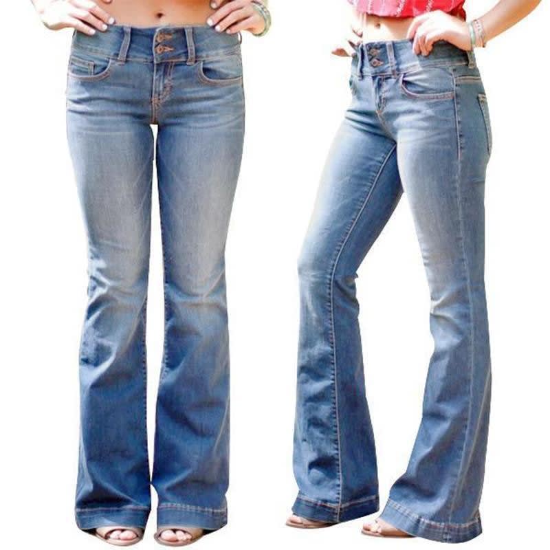 Flora Mid Rise Stretch Flared Jeans_3