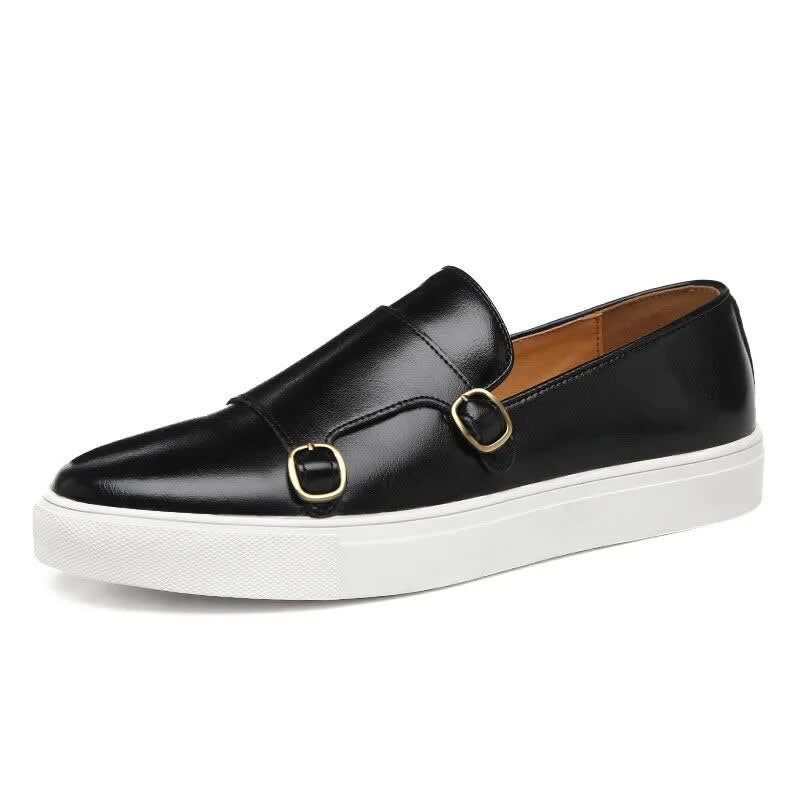 Octavio Leather Sneaker Sole Double Monk Loafers_8