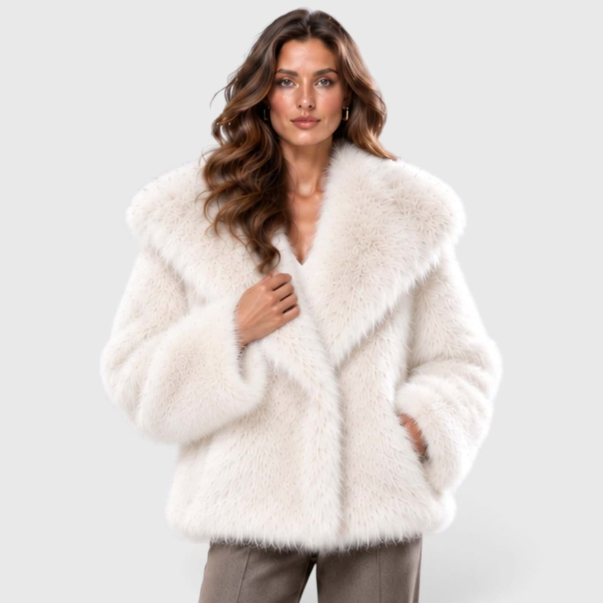 Angelina Plush Faux Fur Short Coat_13