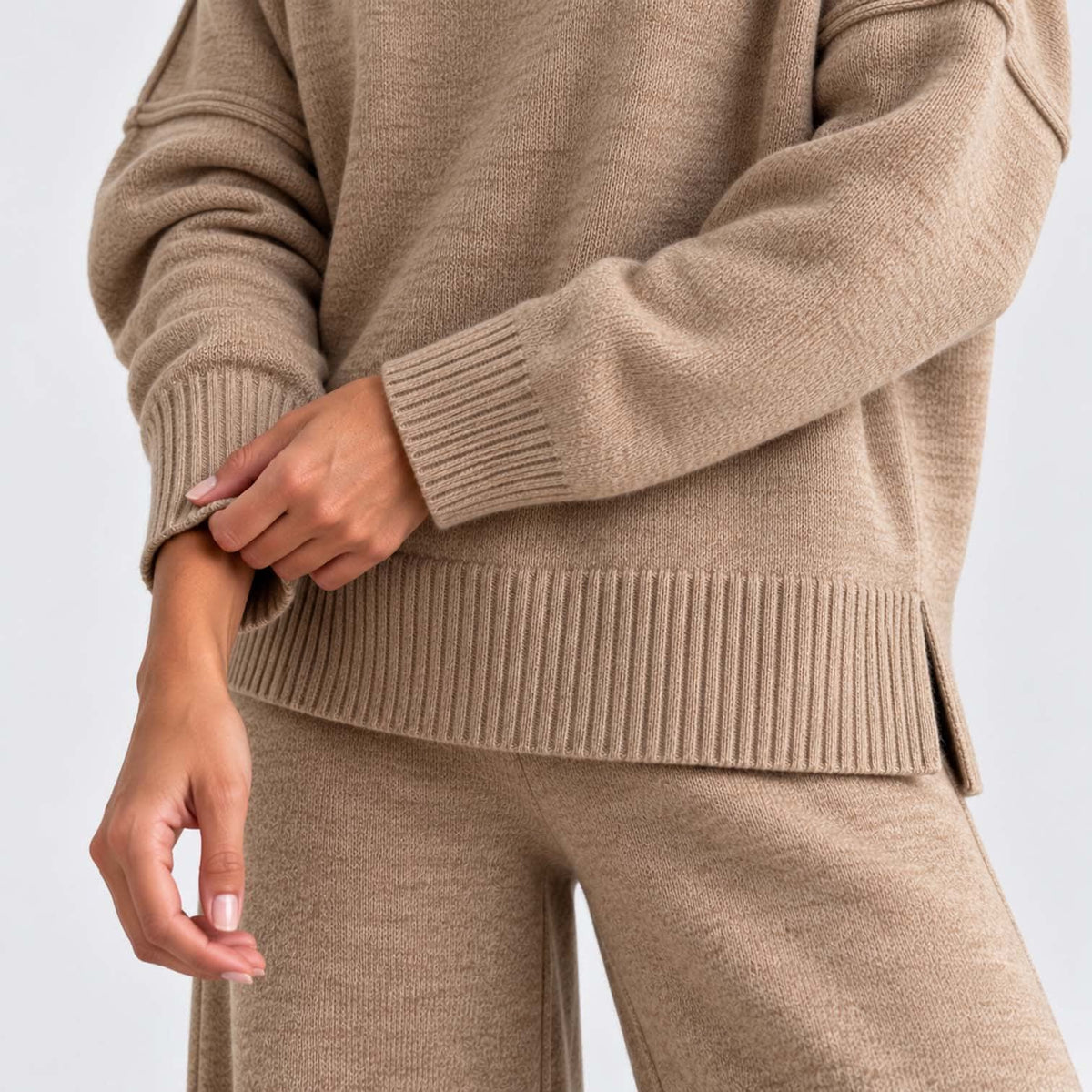 Lara Turtleneck Knit Two Piece Pants Set_2