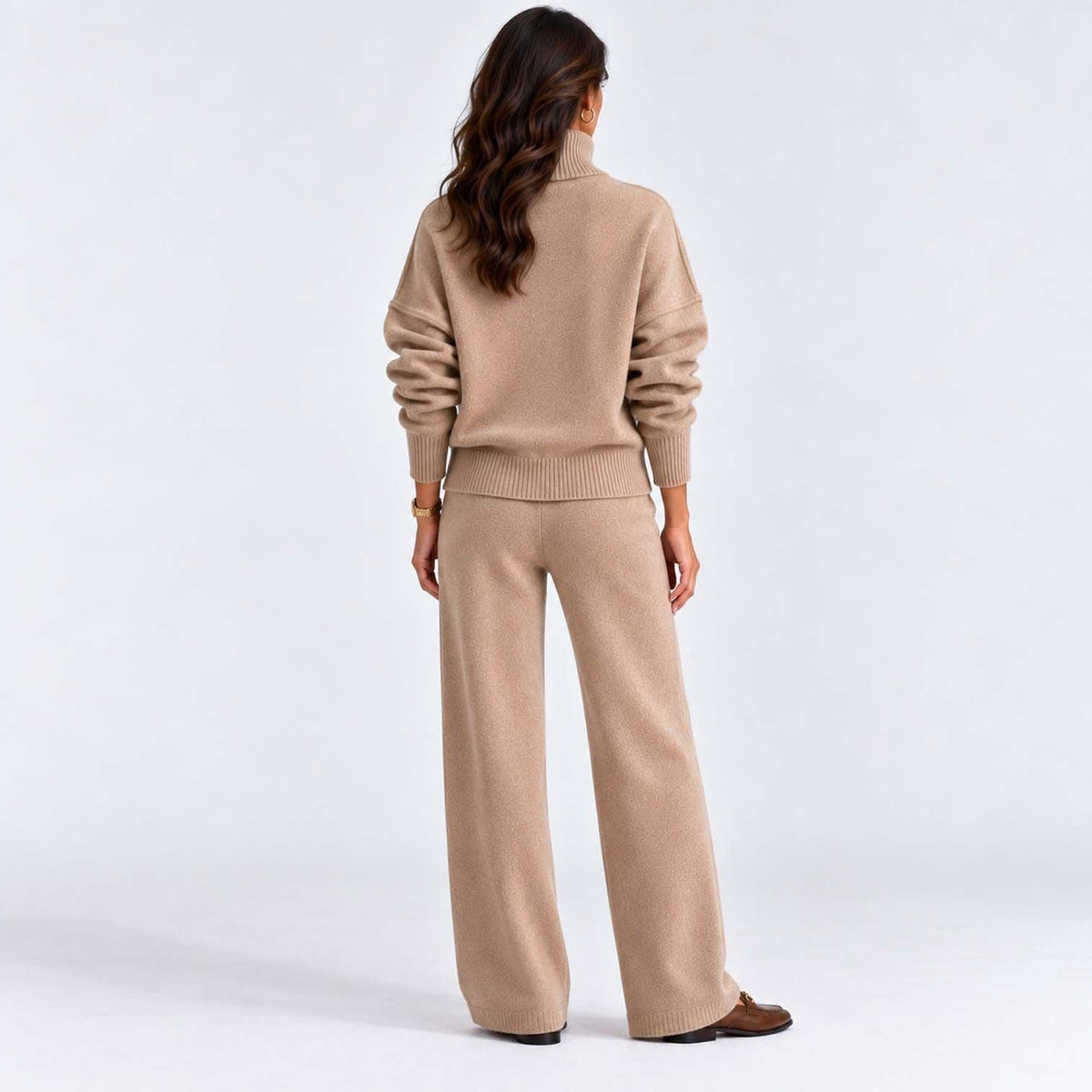 Lara Turtleneck Knit Two Piece Pants Set_6