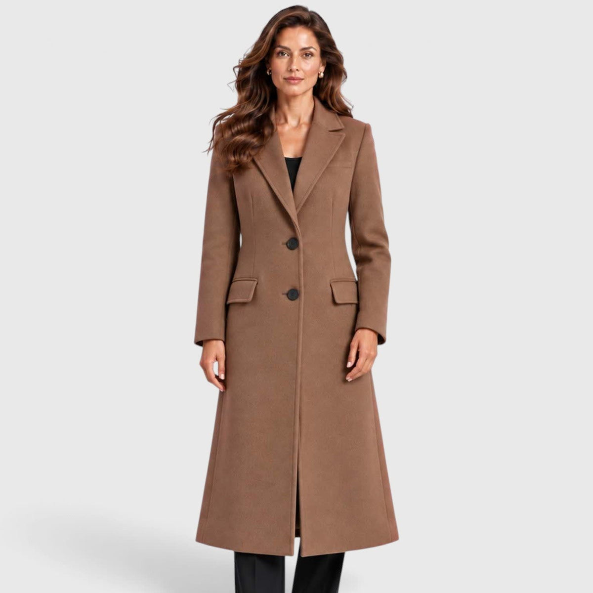 Katrina Long Tailored Wool Blend Coat_6