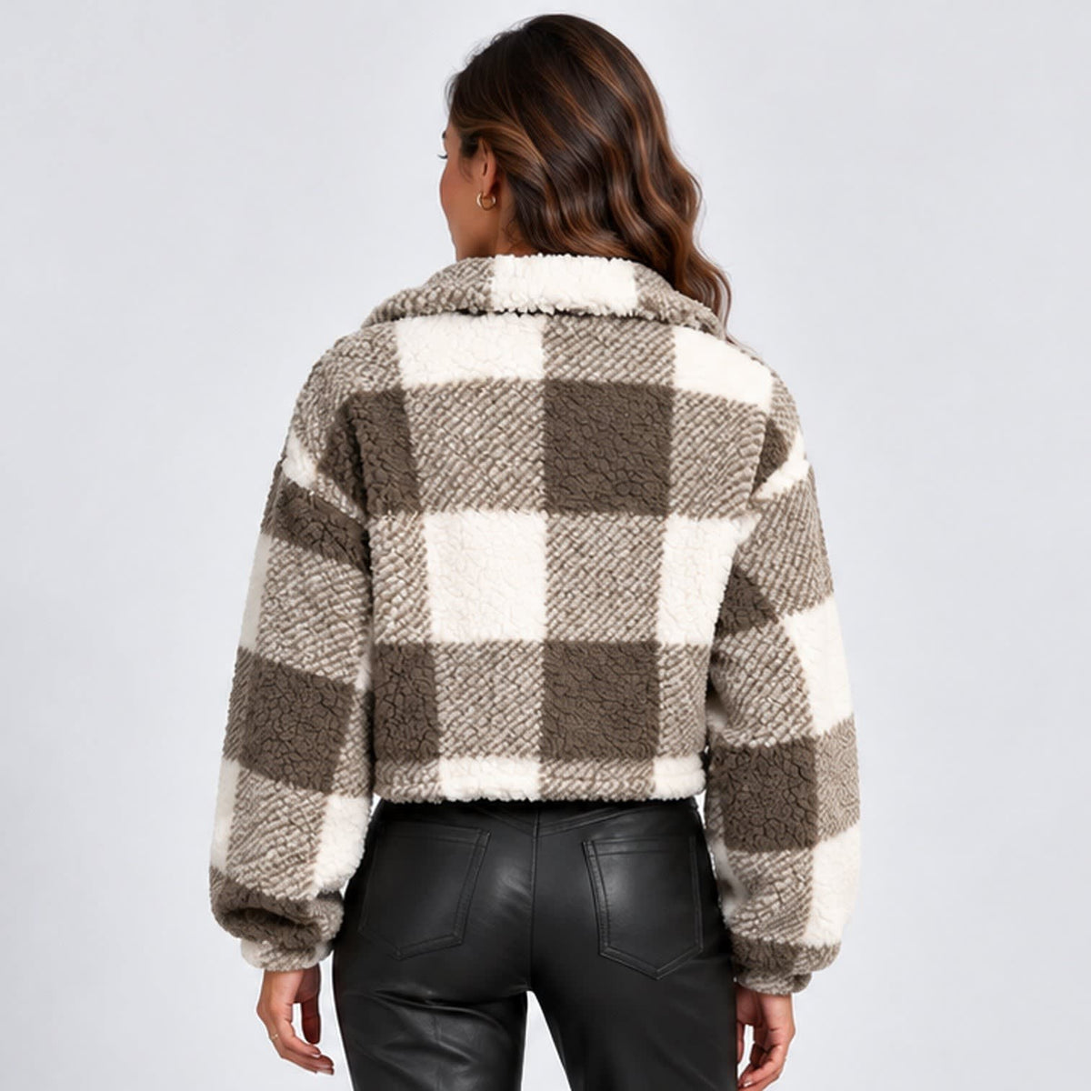 Lauren Cropped Plaid Teddy Jacket_2