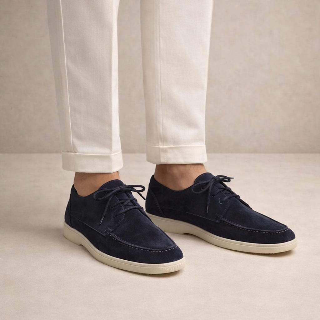 Rufus Suede Lace Up Loafers_4