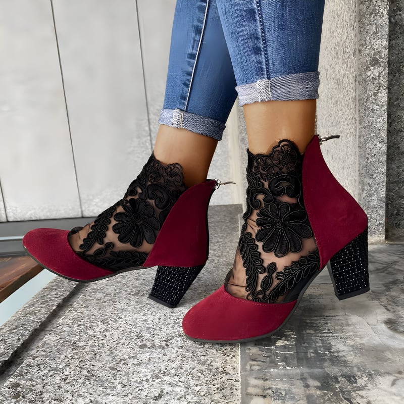 Colette Lace Block Heel Ankle Booties_7