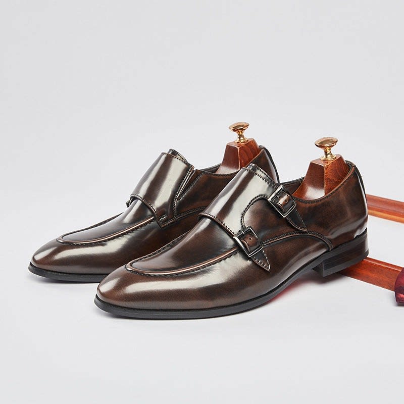 Murray Polished Leather Double Monk Strap Dress Shoes_1