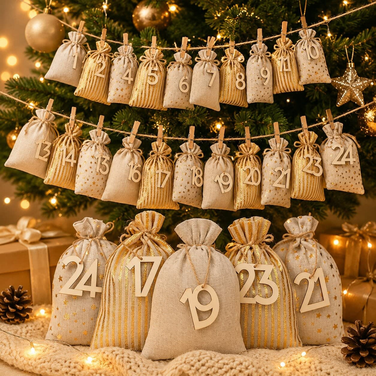 DIY Advent Calendar 2026 with 24 Fabric Gift Bags Holiday Countdown Gift for Christmas Lovers_2