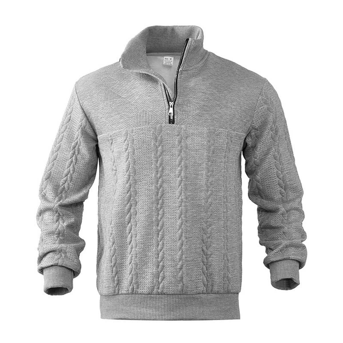 Emmett Cable Knit Quarter Zip Sweater_2