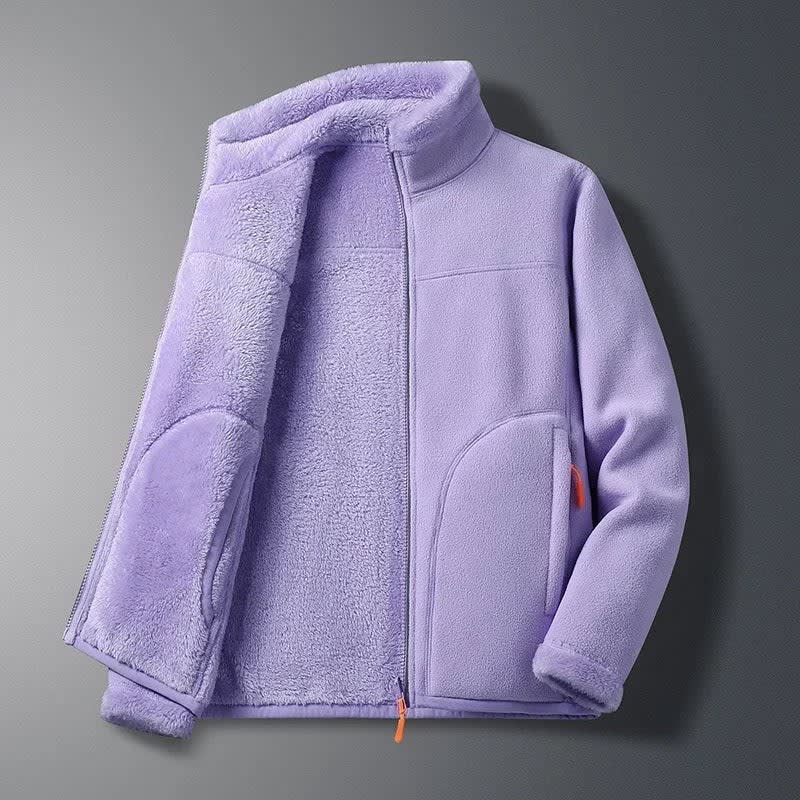 Helena Stand Collar Fleece Ski Jacket For Winter_3