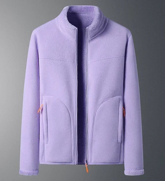 Helena Stand Collar Fleece Ski Jacket For Winter_7