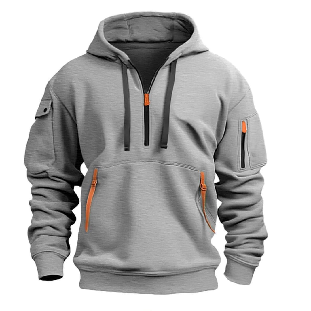 Casey Quarter Zip Waffle Texture Hoodie_2
