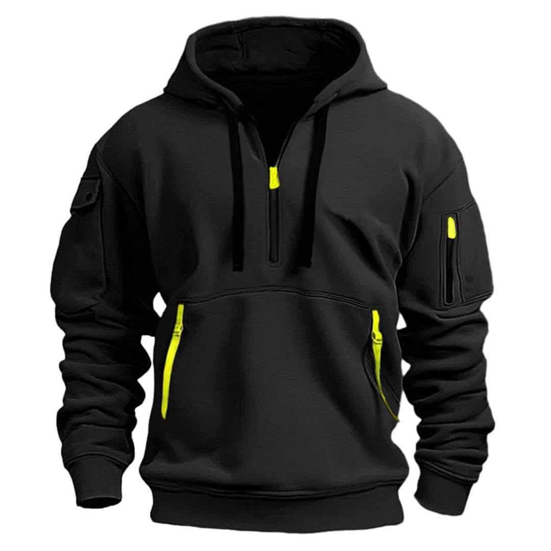 Casey Quarter Zip Waffle Texture Hoodie_3