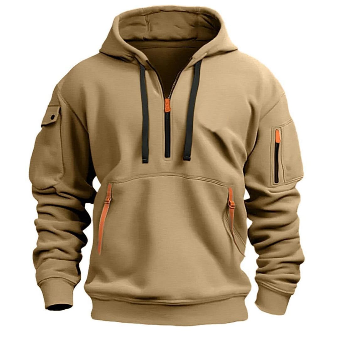 Casey Quarter Zip Waffle Texture Hoodie_4